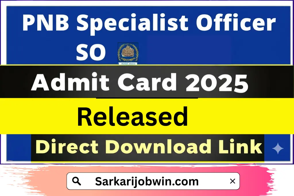 PNB Specialist Officer SO Admit Card 2025 1 PNB Specialist Officer SO Admit Card 2025
